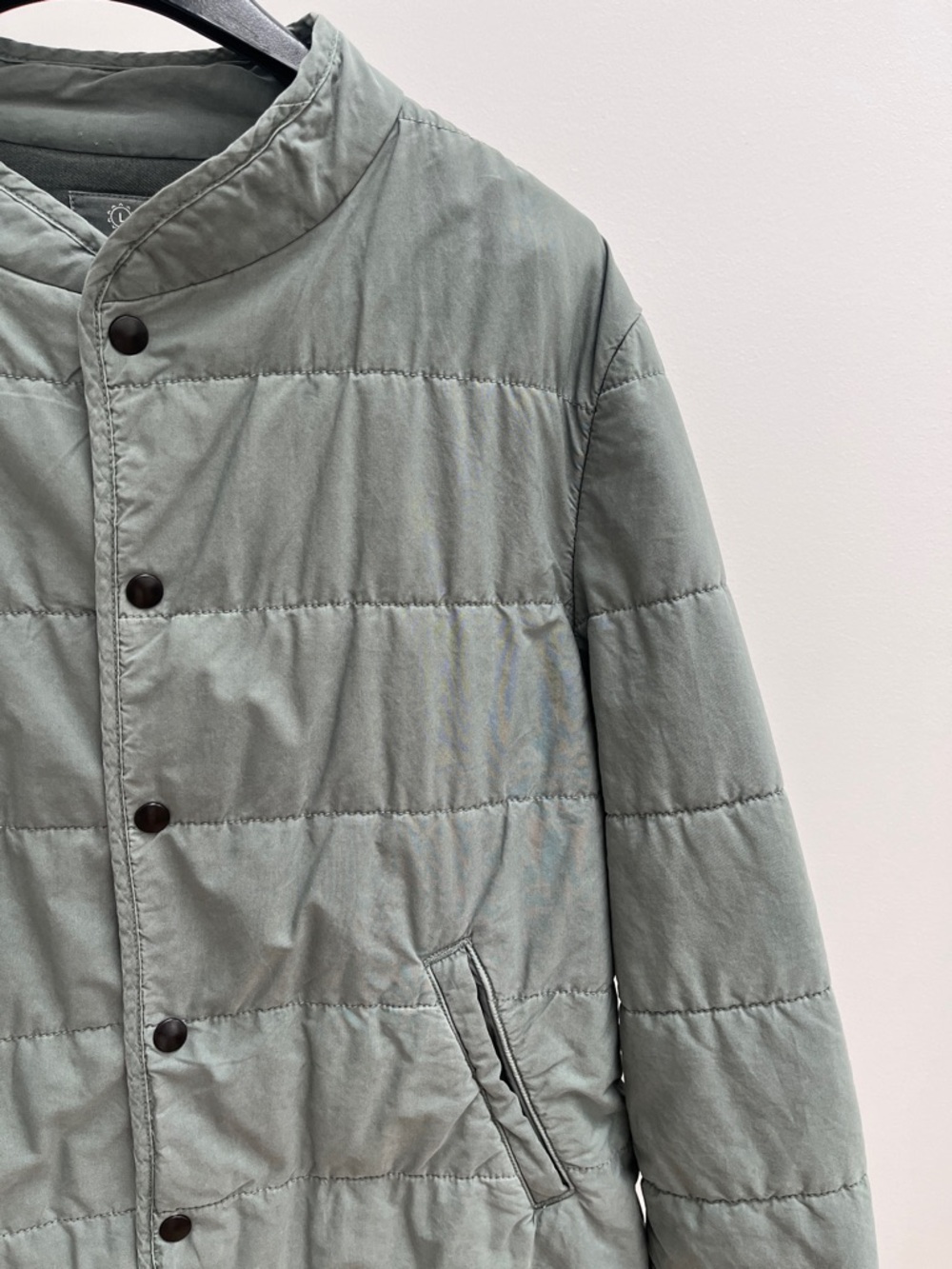 SKU Save Khaki United California snap front quilted bomber jacket L green USA